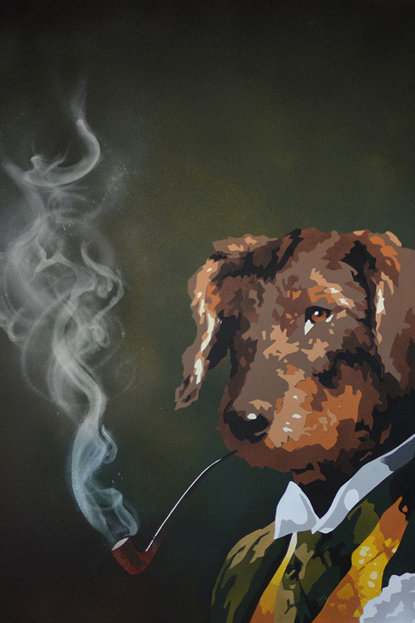 Peinture Dog with a Pipe - 1