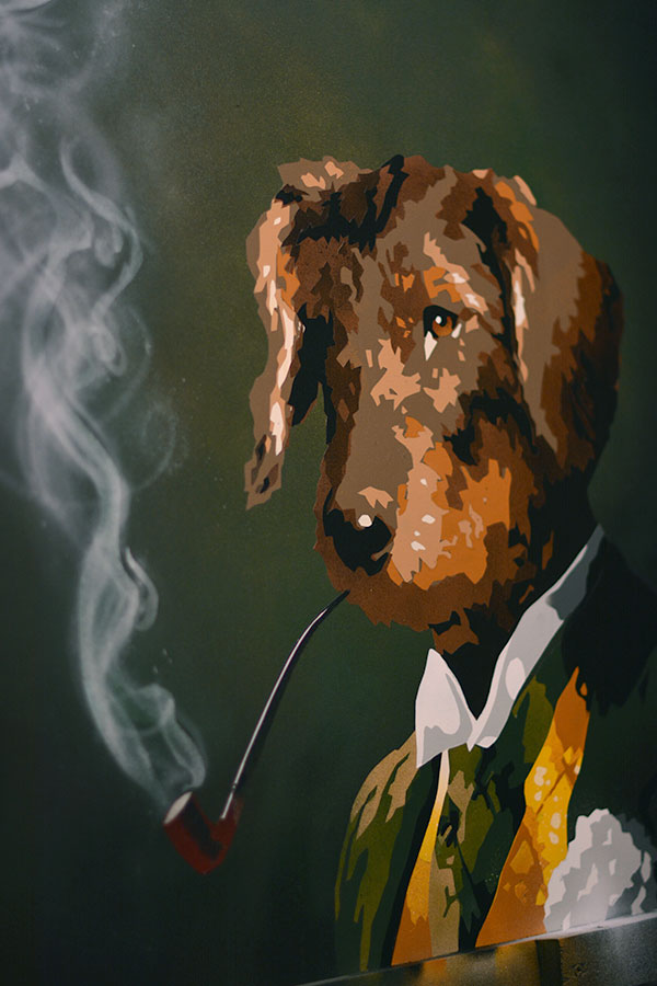 Peinture Dog with a Pipe - 3